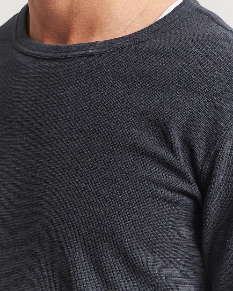 Uomini | T-shirt | Sunflower | Long Sleeve Waffle T-Shirt Washed Black