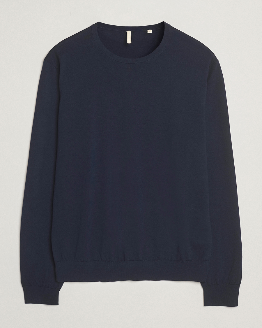 Uomini | Maglieria | Sunflower | Merino Crew Neck Navy