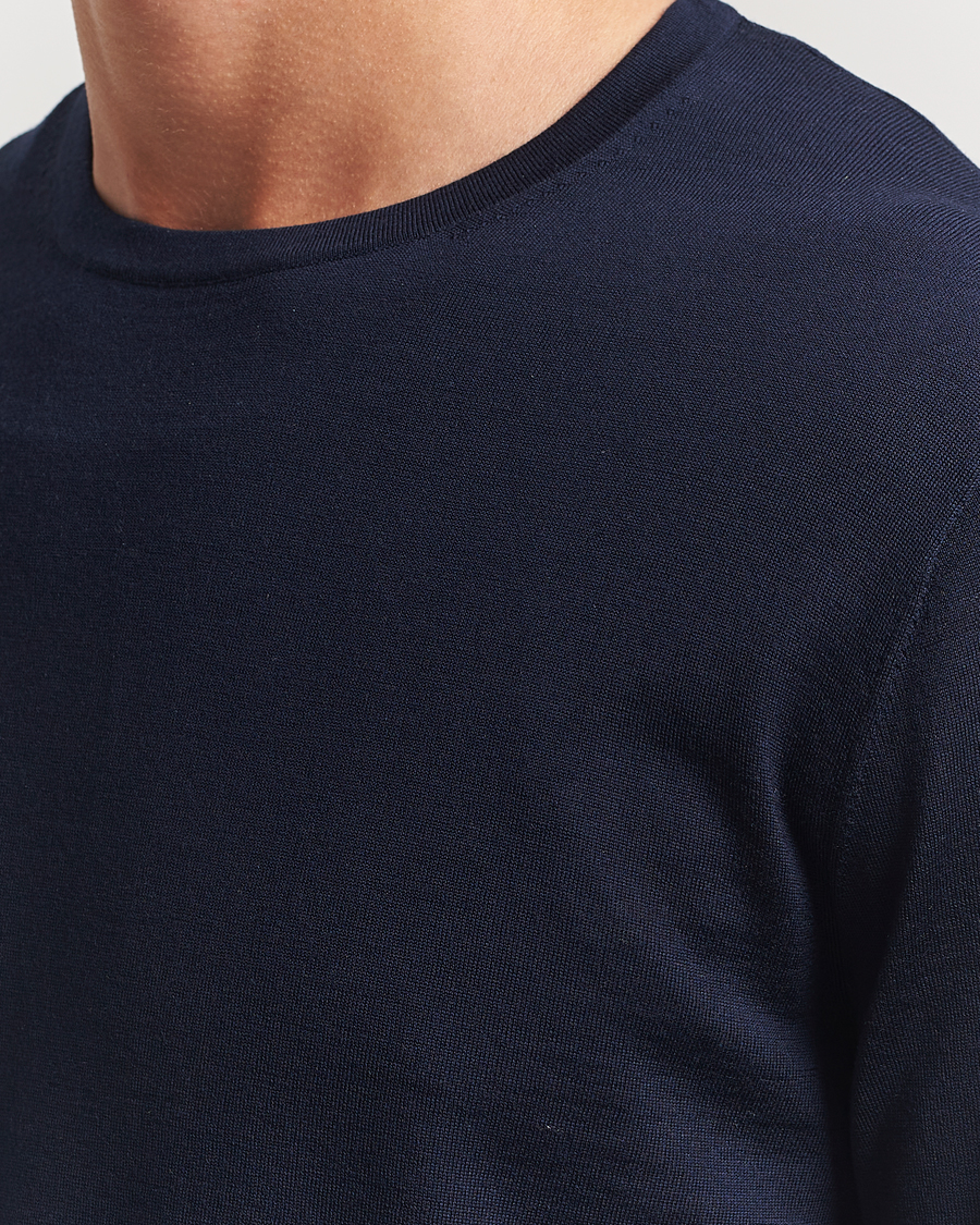 Uomini | Maglieria | Sunflower | Merino Crew Neck Navy