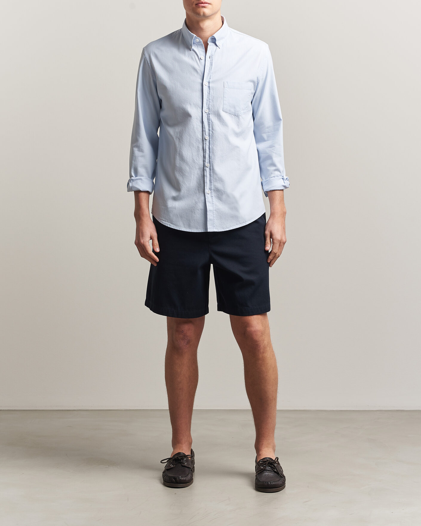 Uomini | Camicie | Sunspel | Oxford Button Down Shirt Light Blue