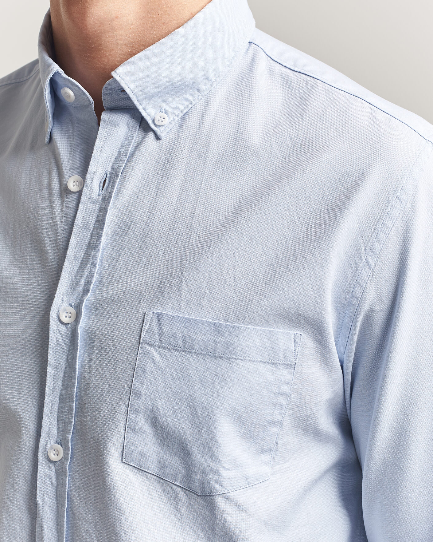 Uomini | Camicie | Sunspel | Oxford Button Down Shirt Light Blue