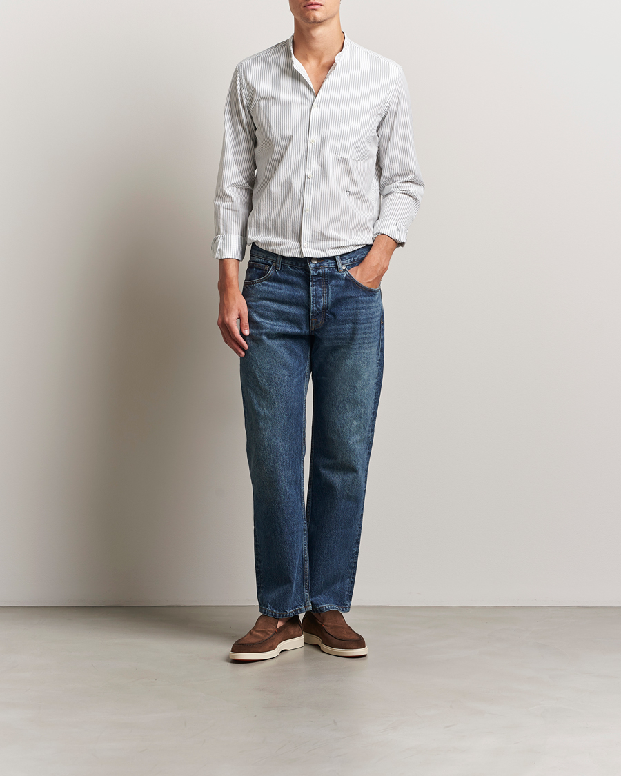 Uomini | Camicie | Massimo Alba | Noto Guru Collar Shirt White/Green