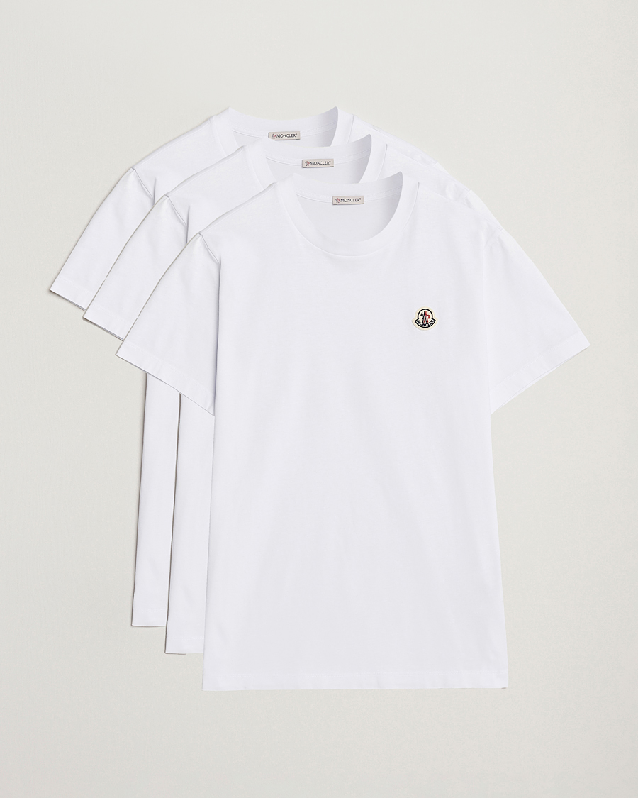 Uomini | T-shirt | Moncler | 3-Pack Logo T-Shirt White