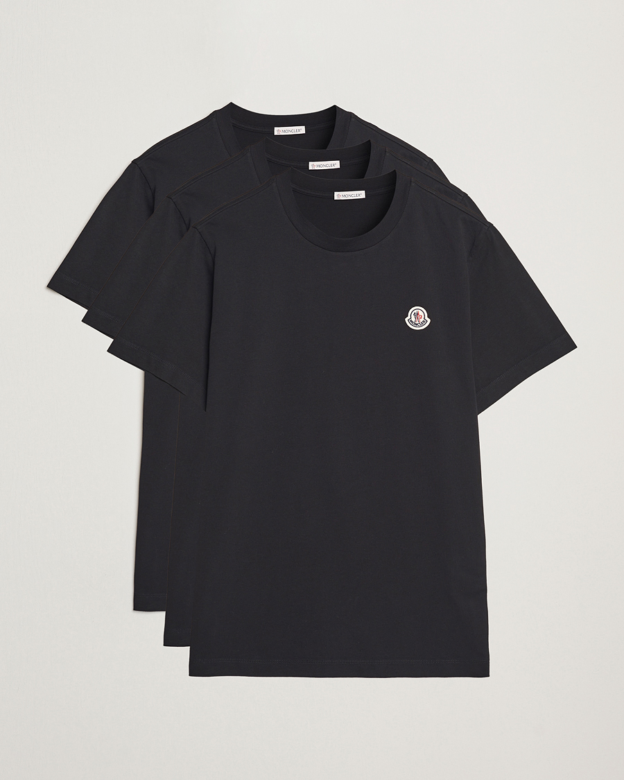 Uomini | T-shirt | Moncler | 3-Pack Logo T-Shirt Black