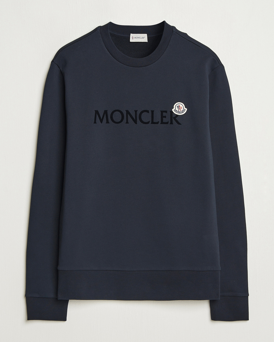 Uomini | Maglieria | Moncler | Lettering Logo Sweatshirt Navy