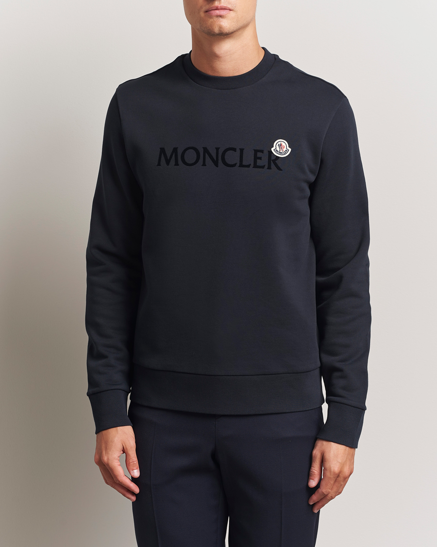 Uomini | Maglieria | Moncler | Lettering Logo Sweatshirt Navy