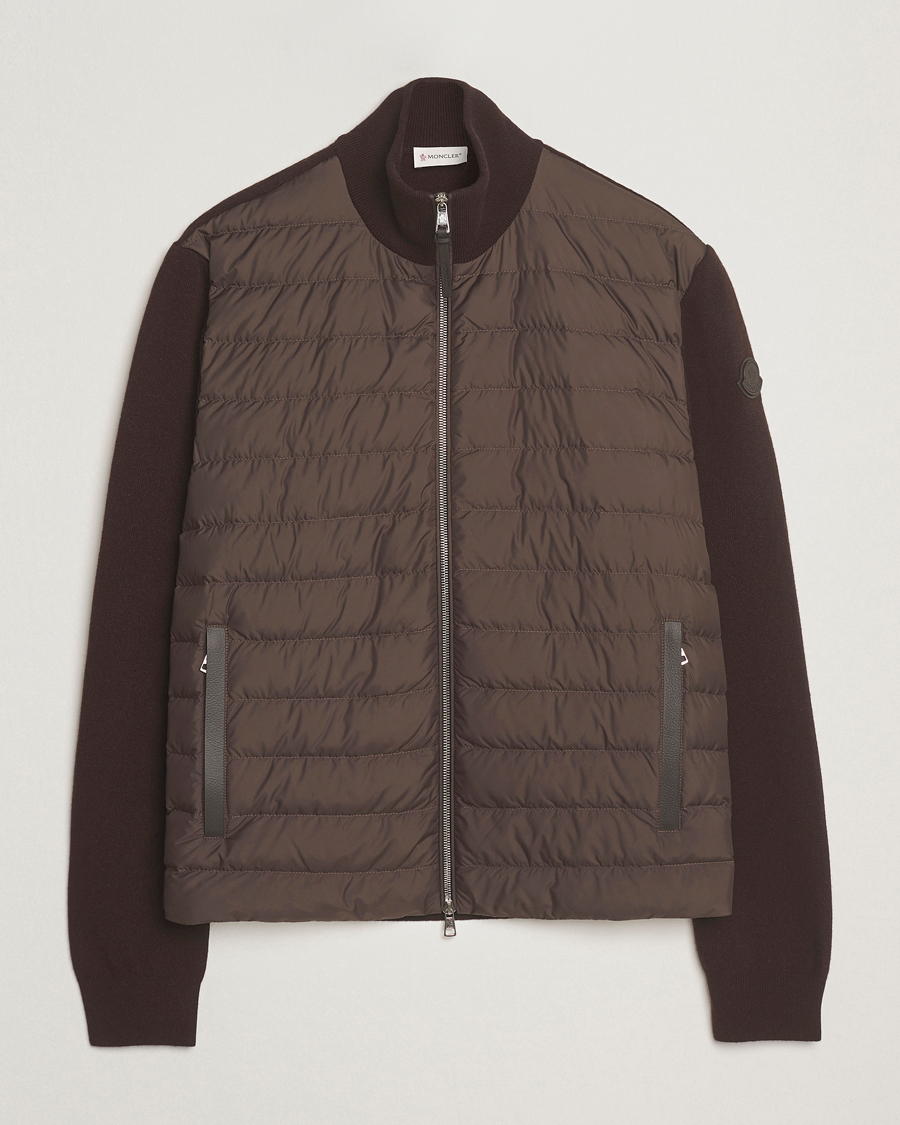 Uomini | Maglieria | Moncler | Full Zip Padded Cardigan Brown