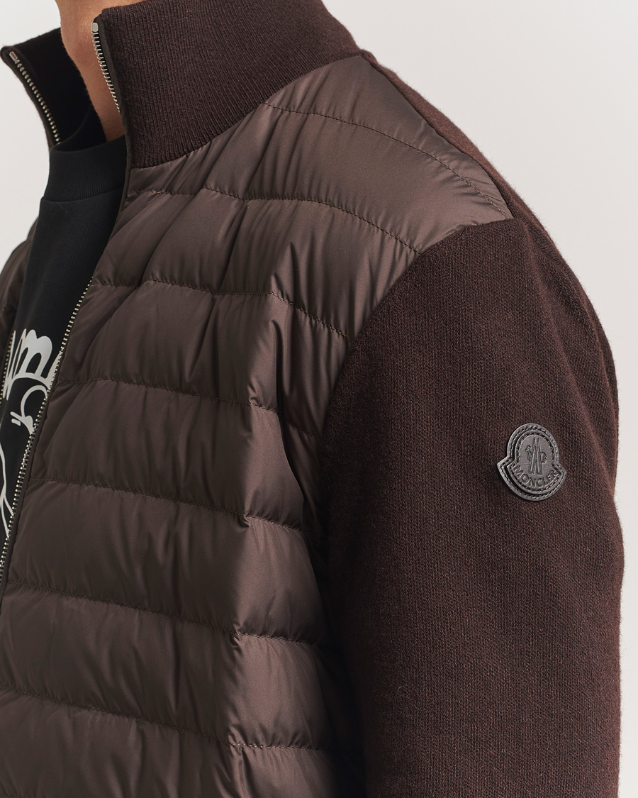 Uomini | Maglieria | Moncler | Full Zip Padded Cardigan Brown