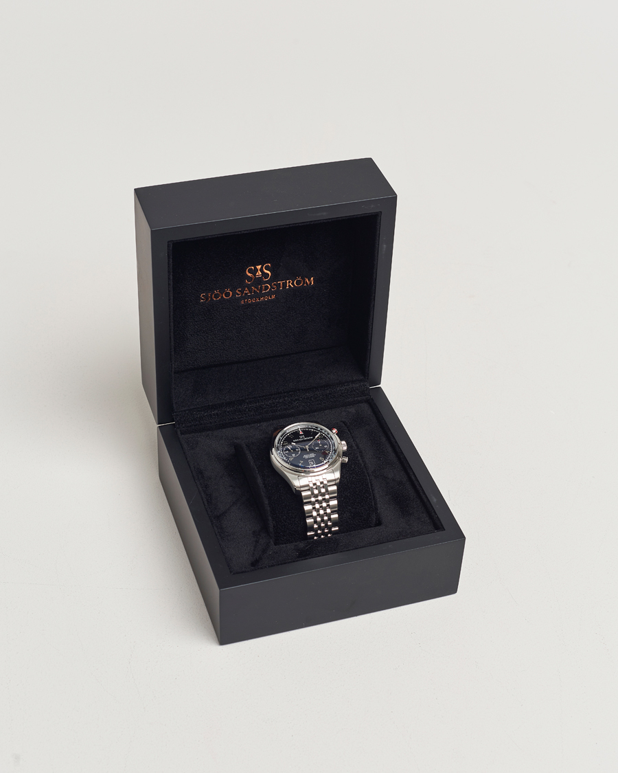 Uomini | Sjöö Sandström Royal Steel Chronograph 40mm Black Dial | Sjöö Sandström | Royal Steel Chronograph 40mm Black Dial