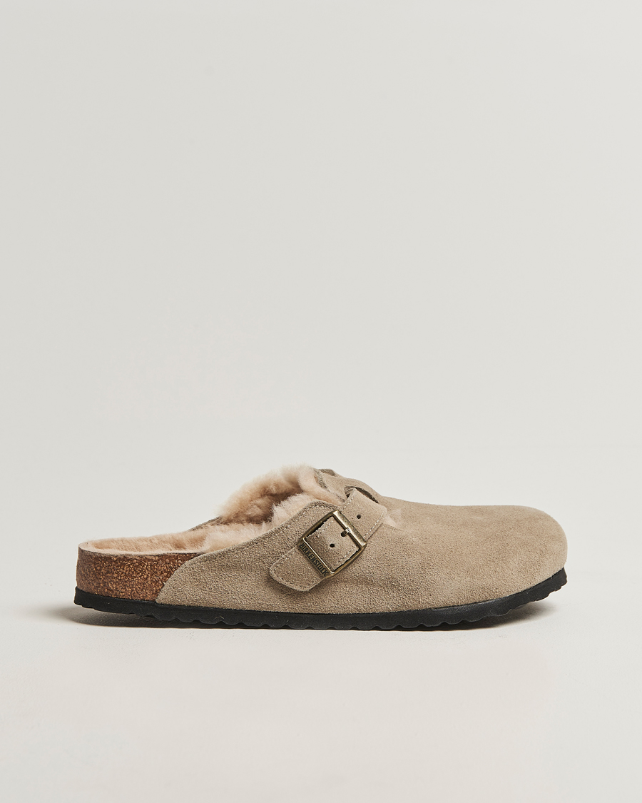 Uomini | Sandali & Diapositive | BIRKENSTOCK | Boston Shearling Taupe Suede