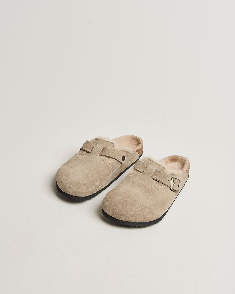 Uomini | Sandali & Diapositive | BIRKENSTOCK | Boston Shearling Taupe Suede