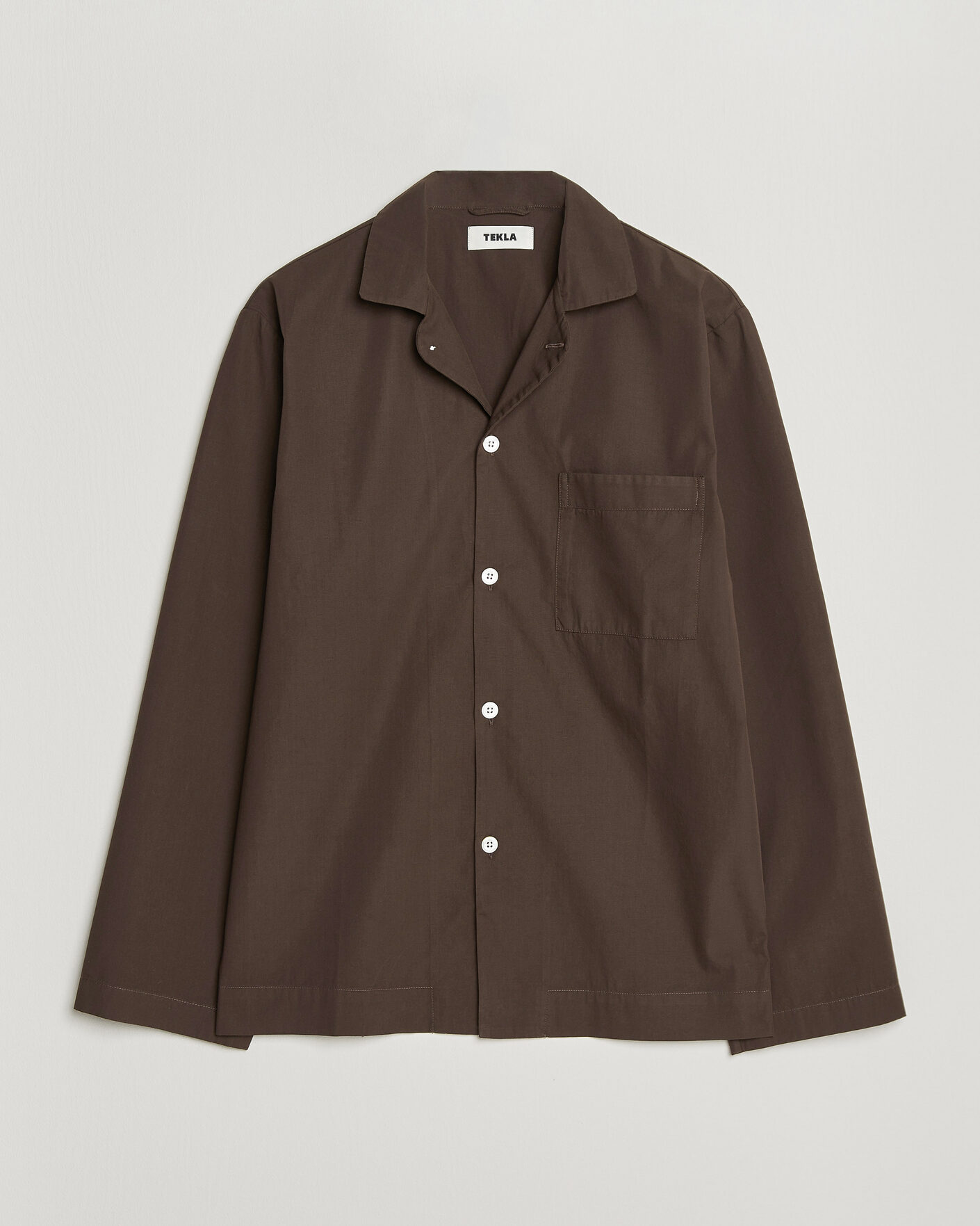 Uomini | Accappatoi & Pigiami | Tekla | Poplin Pyjama Shirt Coffee