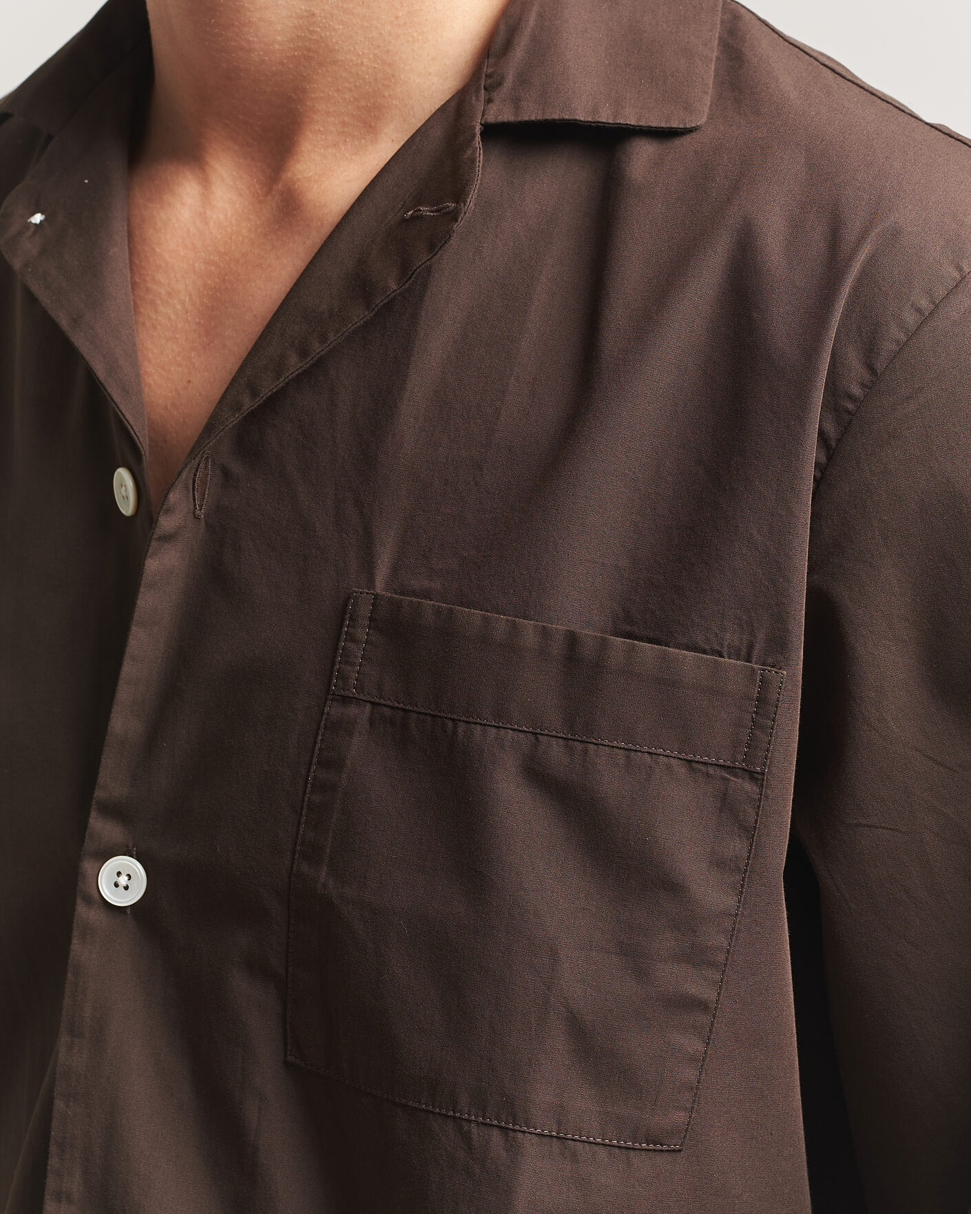Uomini | Accappatoi & Pigiami | Tekla | Poplin Pyjama Shirt Coffee