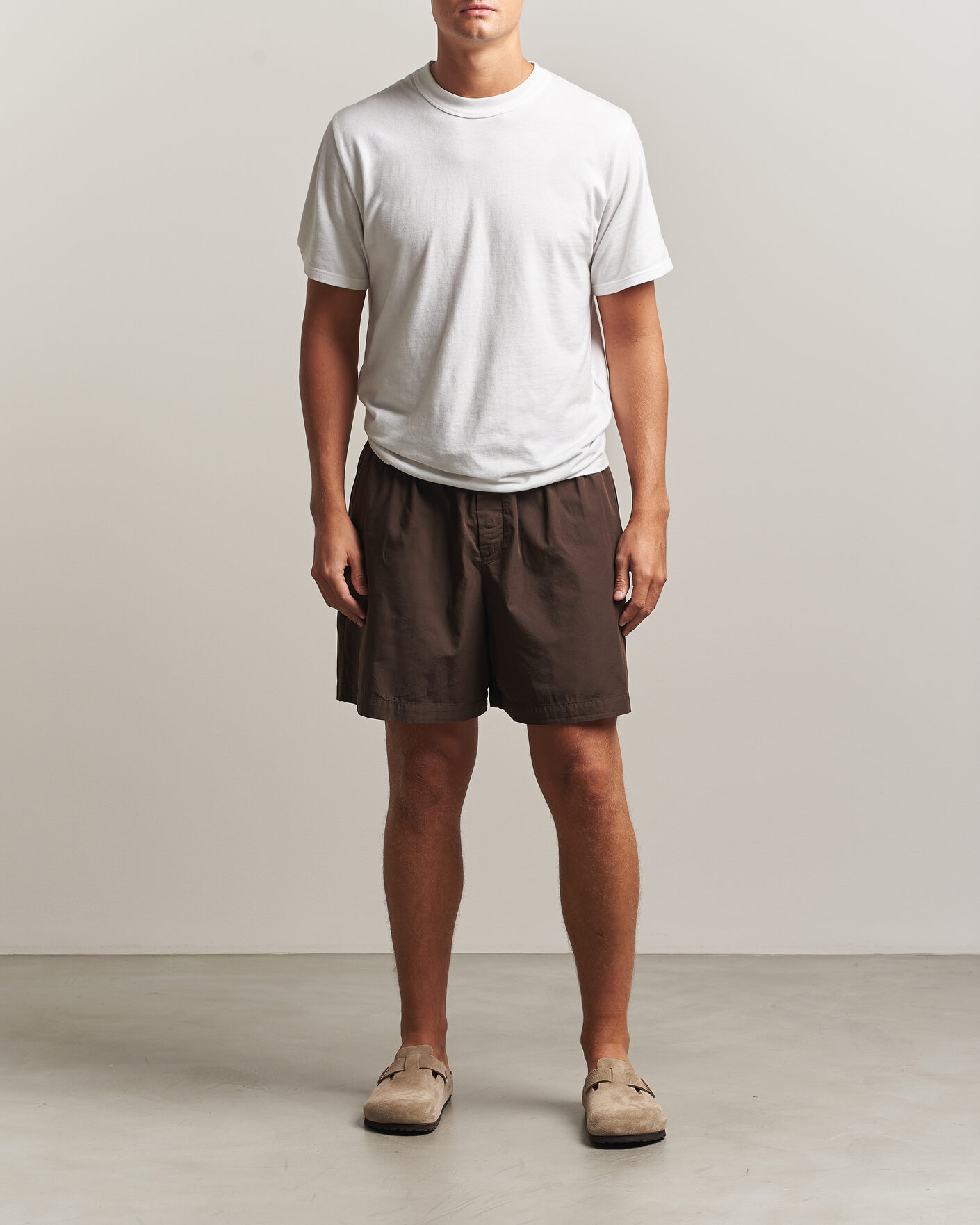 Uomini | Accappatoi & Pigiami | Tekla | Poplin Pyjama Shorts Coffee