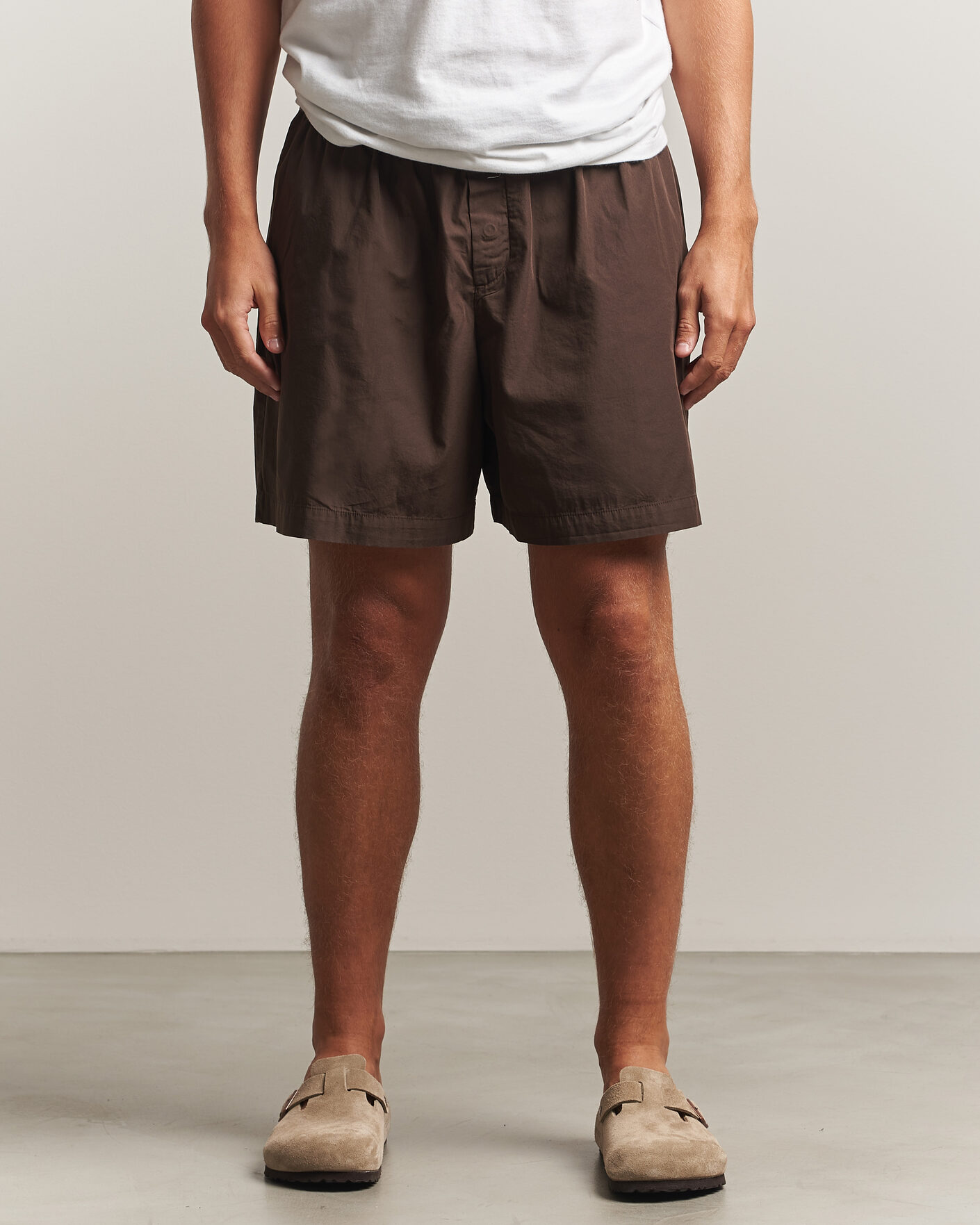 Uomini | Accappatoi & Pigiami | Tekla | Poplin Pyjama Shorts Coffee