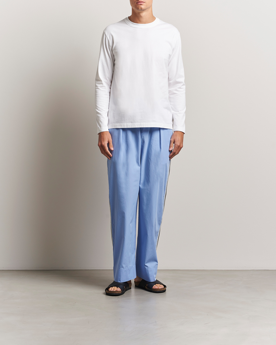 Uomini | T-shirt | Tekla | Organic Cotton Long Sleeve T-Shirt White