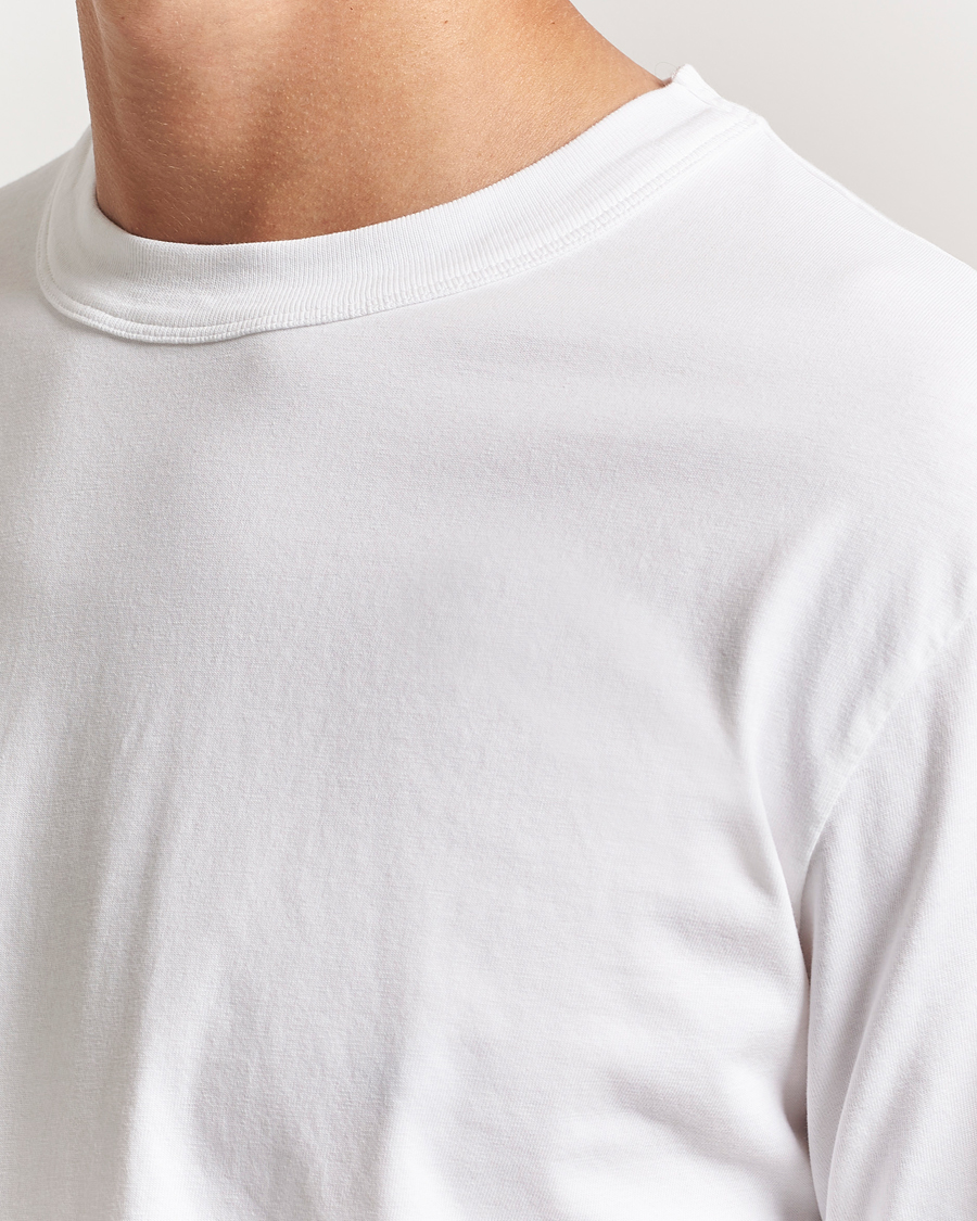 Uomini | T-shirt | Tekla | Organic Cotton Long Sleeve T-Shirt White