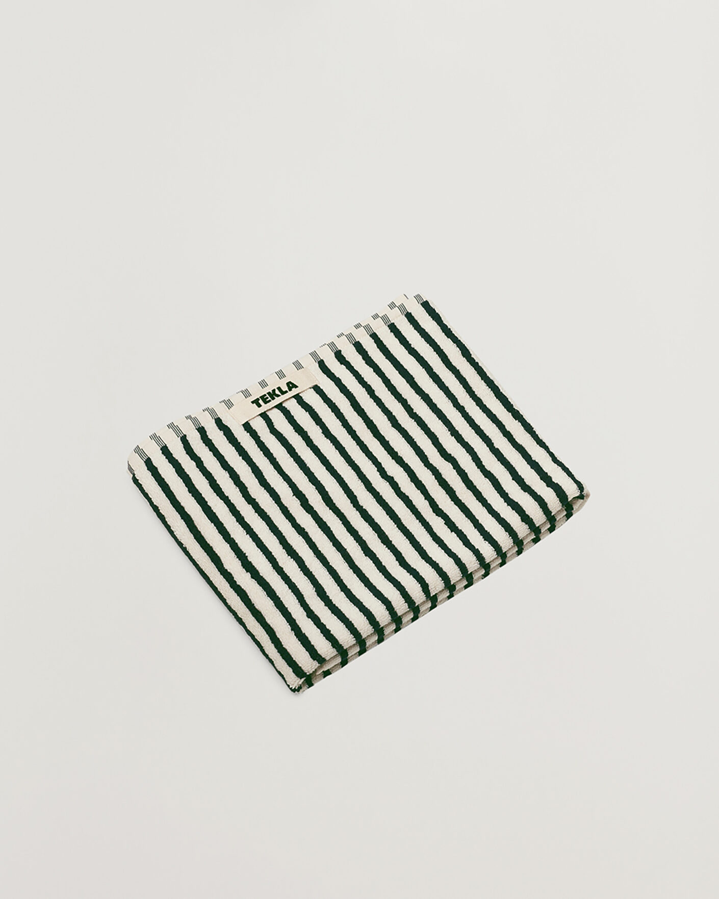  |  | Tekla | Organic Terry Hand Towel Racing Green Stripes