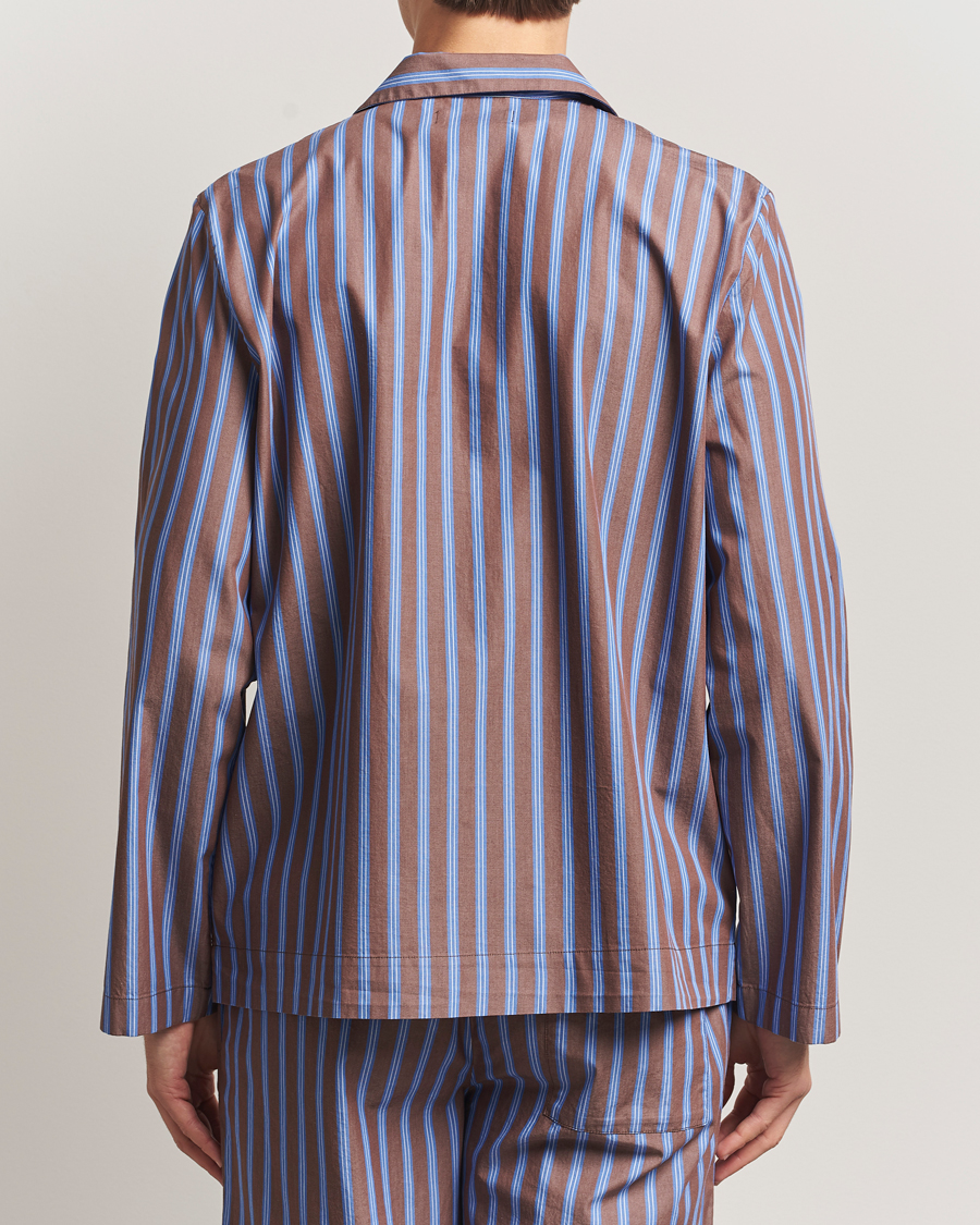 Uomini | Accappatoi & Pigiami | Tekla | Poplin Pyjama Shirt Chestnut Stripes