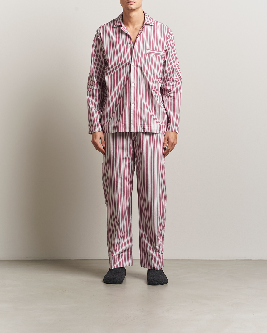 Uomini | Accappatoi & Pigiami | Tekla | Poplin Pyjama Shirt Rhubarb Stripes