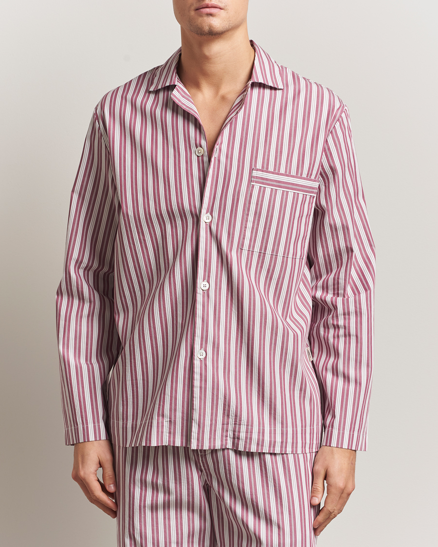 Uomini | Accappatoi & Pigiami | Tekla | Poplin Pyjama Shirt Rhubarb Stripes