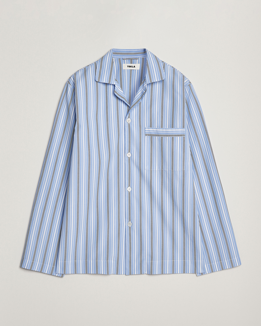 Uomini | Accappatoi & Pigiami | Tekla | Poplin Pyjama Shirt Stave Stripes