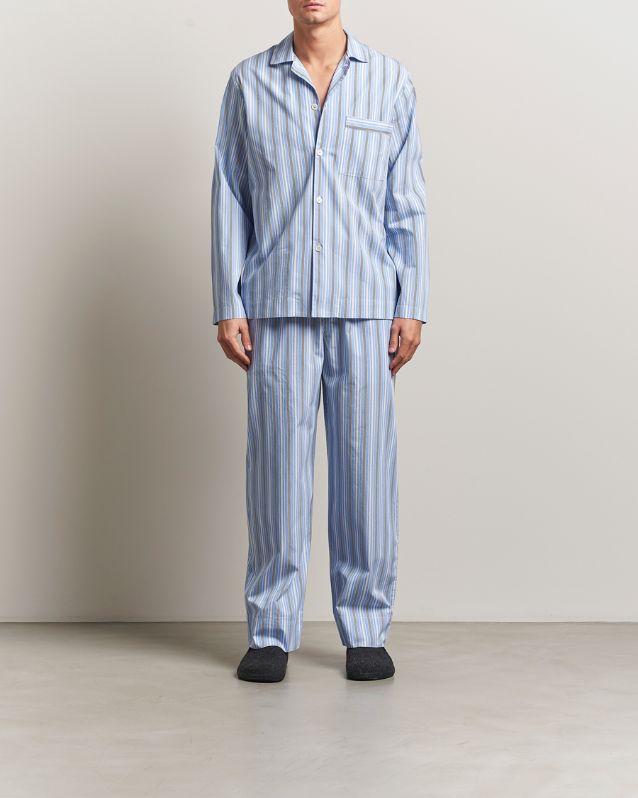 Uomini | Accappatoi & Pigiami | Tekla | Poplin Pyjama Shirt Stave Stripes