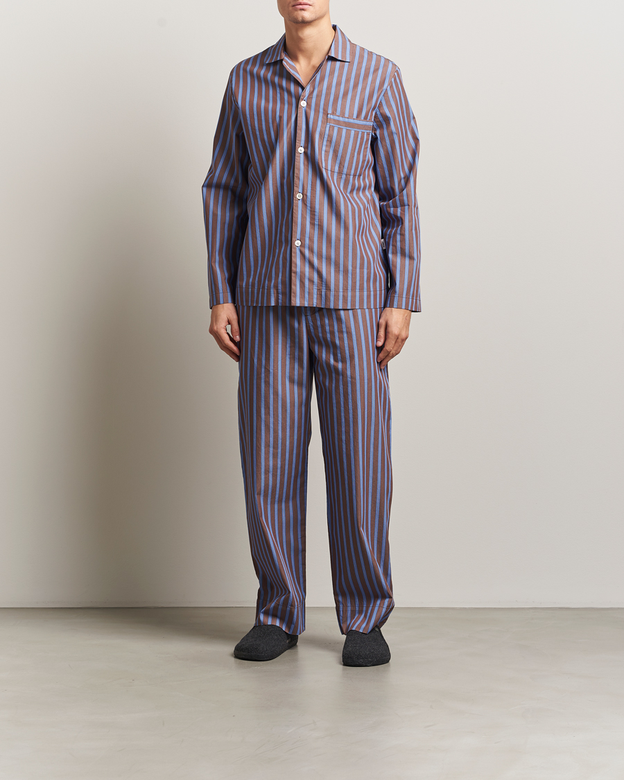 Uomini | Accappatoi & Pigiami | Tekla | Poplin Pyjama Pants Chestnut Stripes