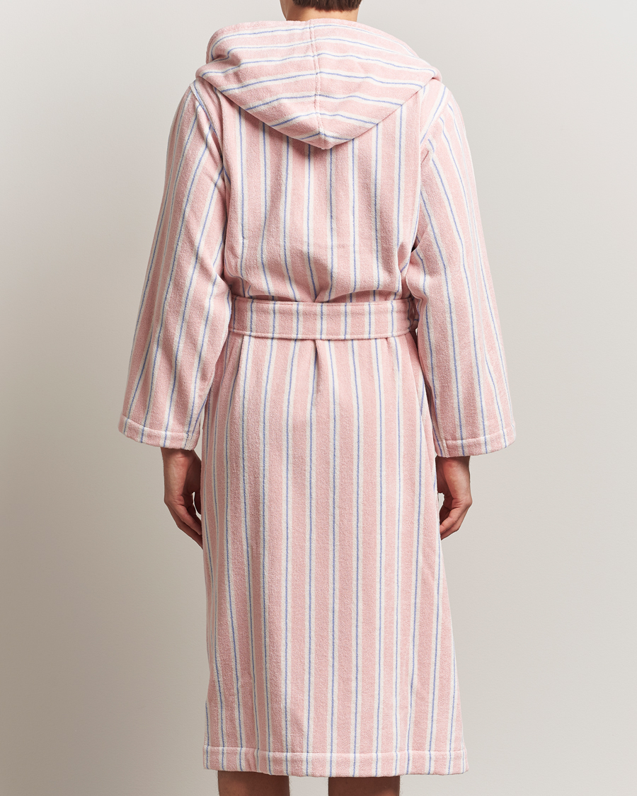Uomini | Accappatoi & Pigiami | Tekla | Organic Terry Hooded Bathrobe Candy Stripes