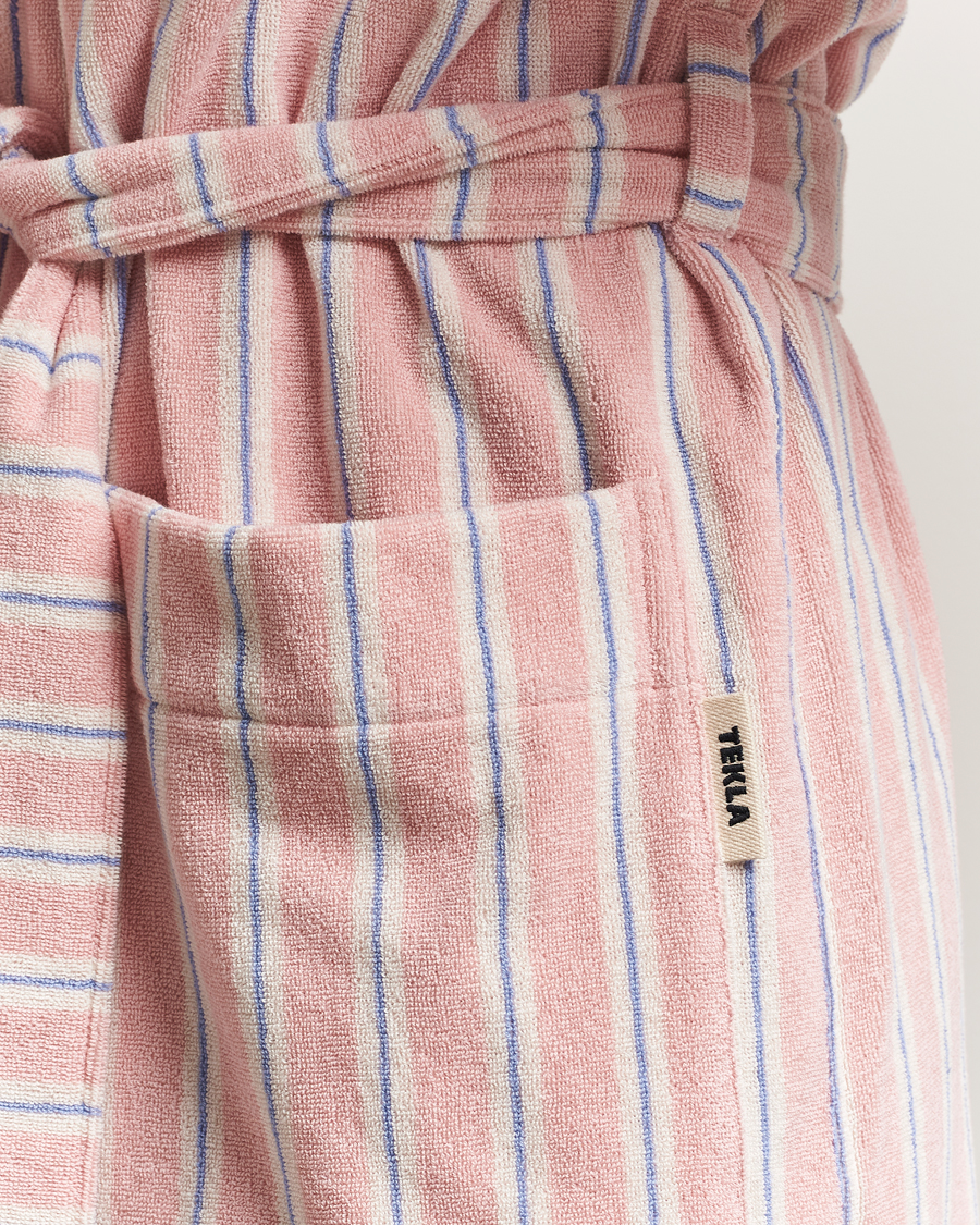 Uomini | Accappatoi & Pigiami | Tekla | Organic Terry Hooded Bathrobe Candy Stripes