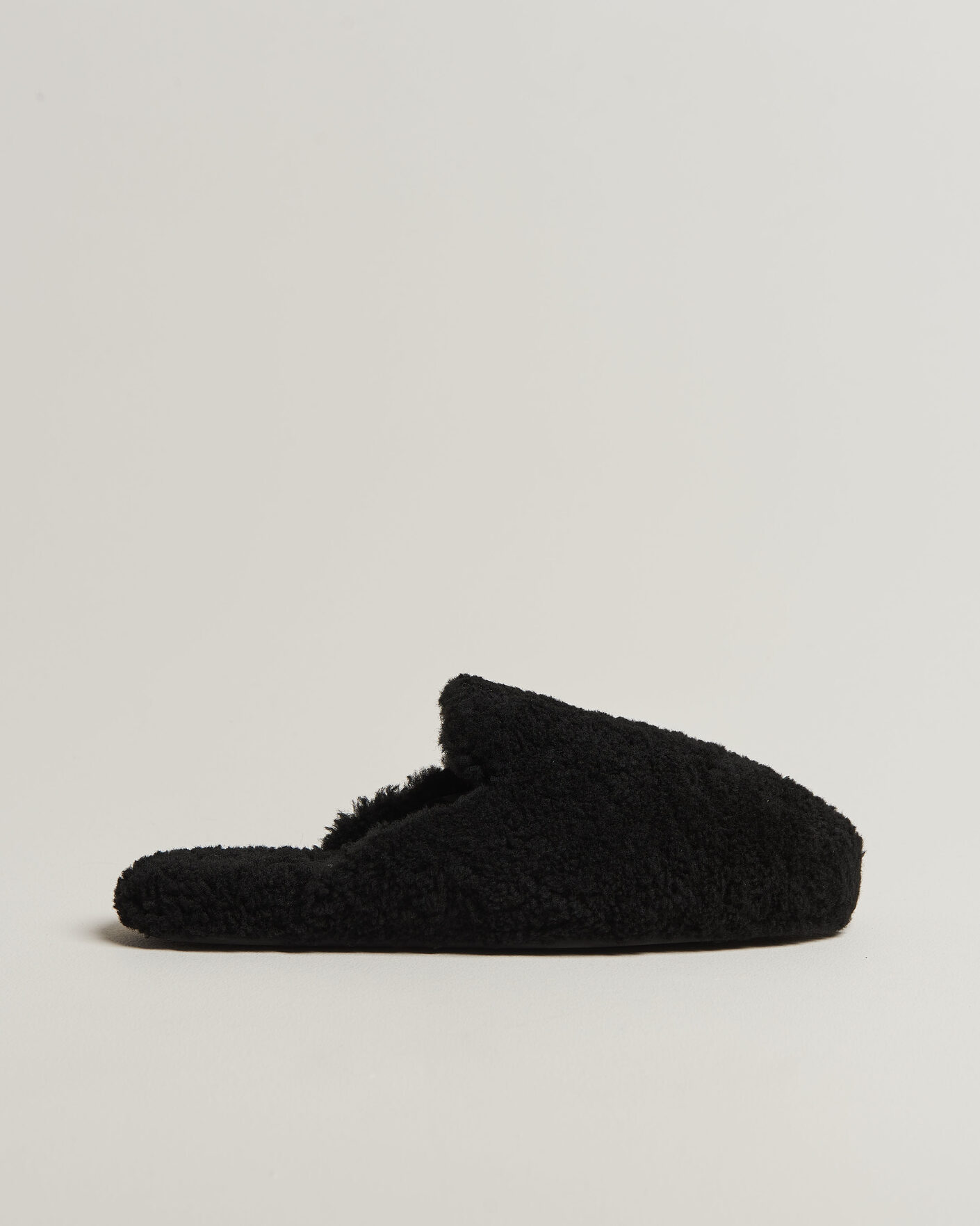 Uomini | Sandali & Diapositive | Tekla | Lambswool Shearling Slippers Black