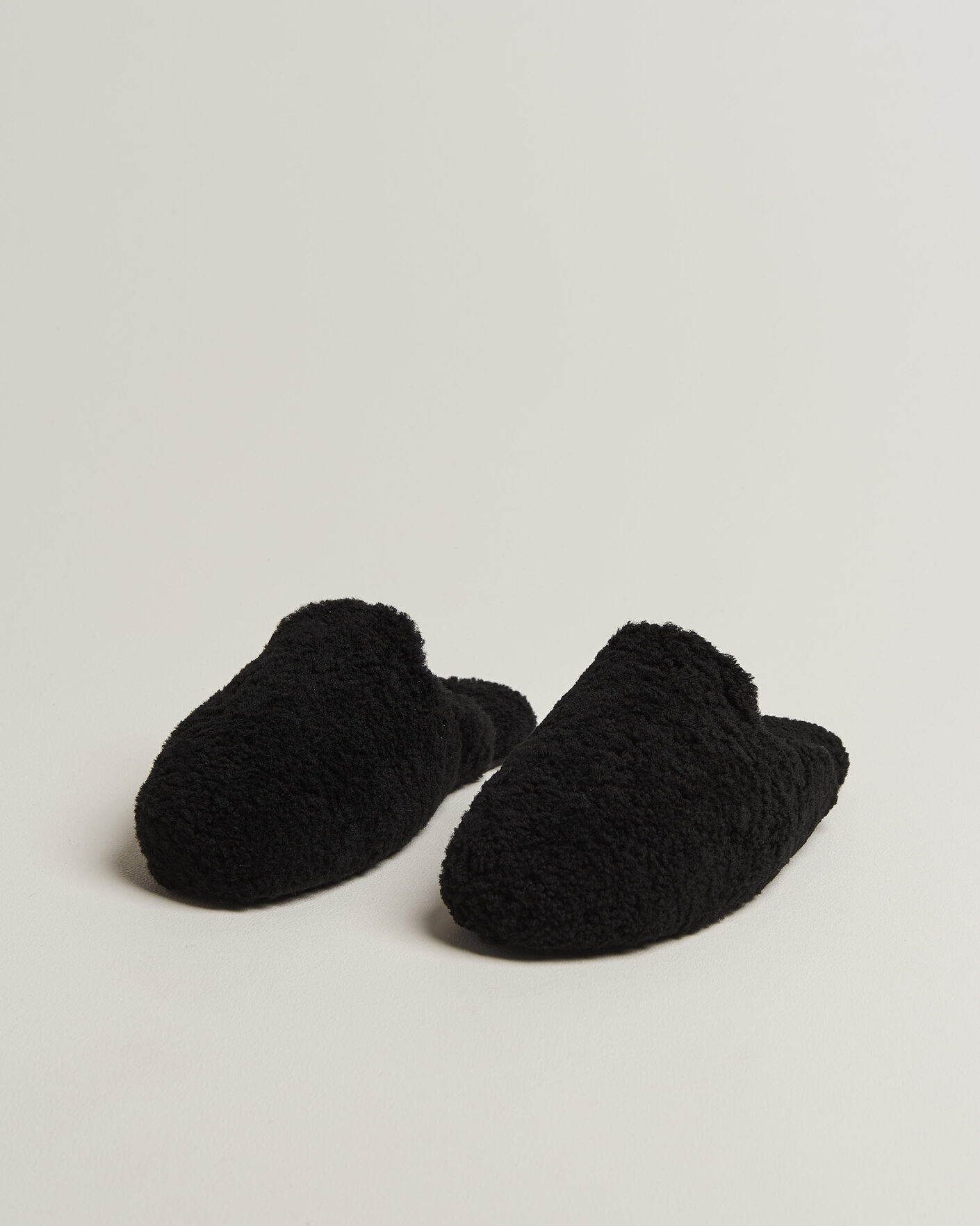 Uomini | Sandali & Diapositive | Tekla | Lambswool Shearling Slippers Black