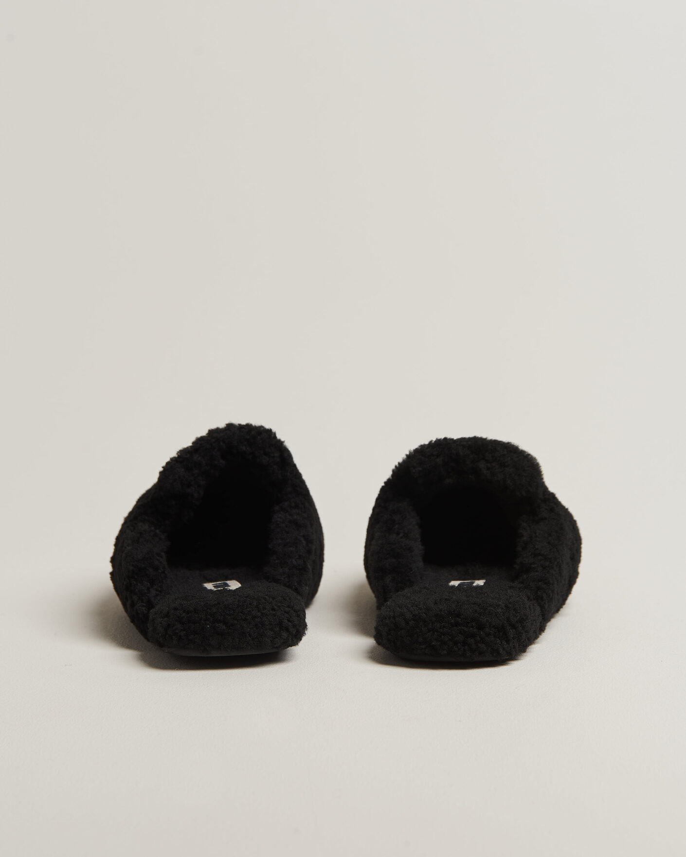 Uomini | Sandali & Diapositive | Tekla | Lambswool Shearling Slippers Black