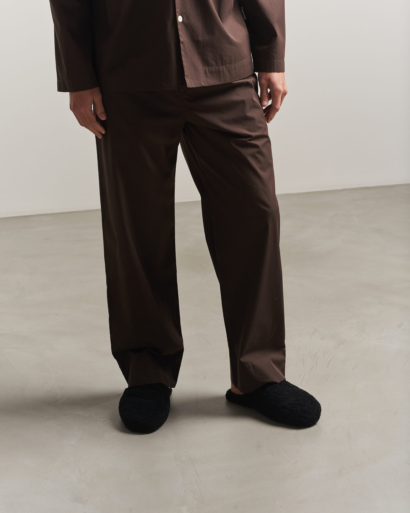 Uomini | Sandali & Diapositive | Tekla | Lambswool Shearling Slippers Black