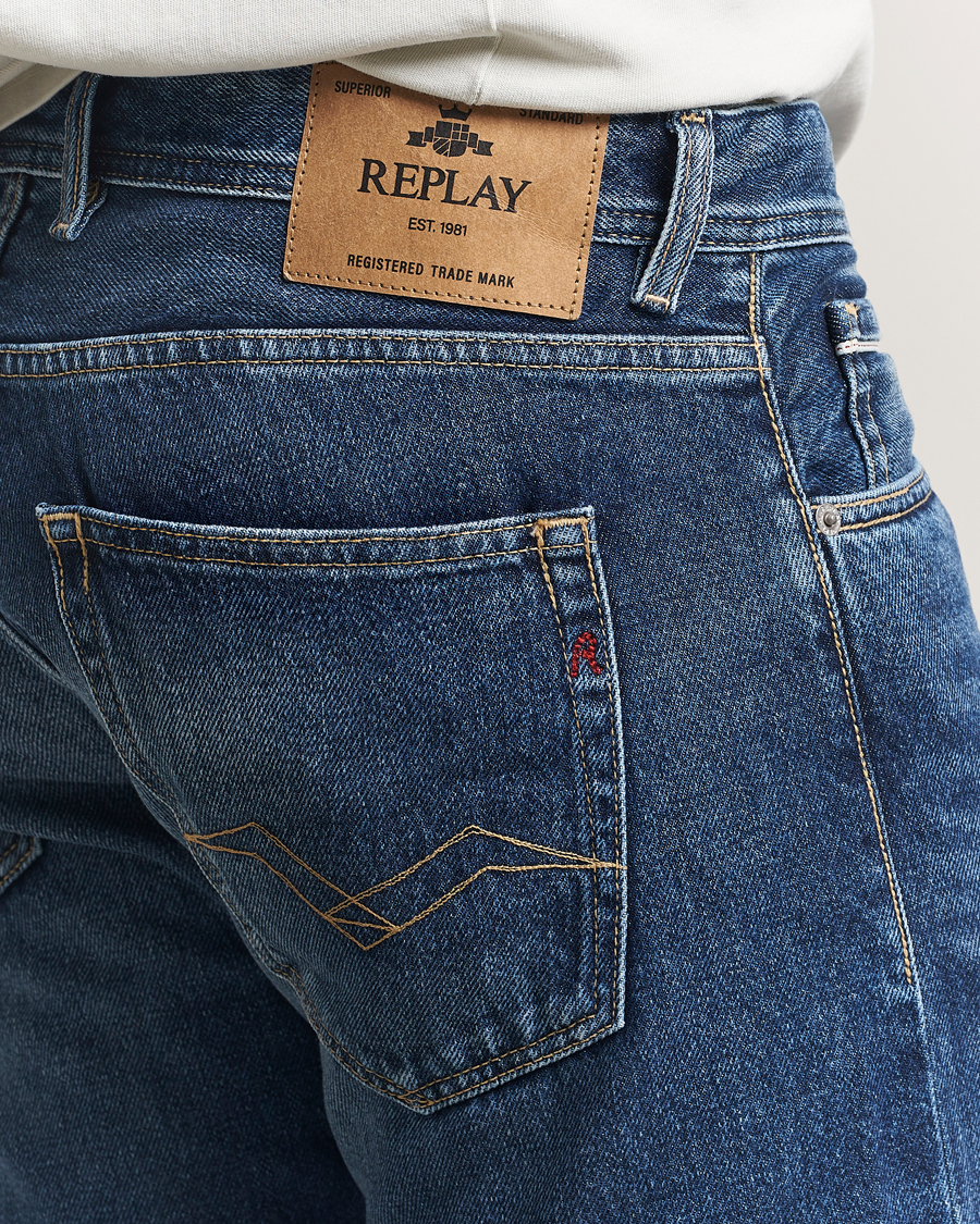 Uomini | Jeans | Replay | Grover Straight Fit Rigid Jeans Medium Blue