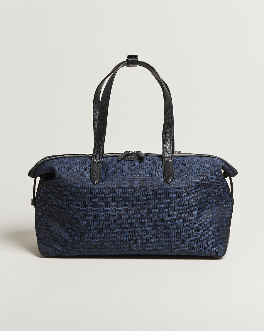 Uomini | Borse | Smythson | Canvas Stamp Small Travel Bag Navy