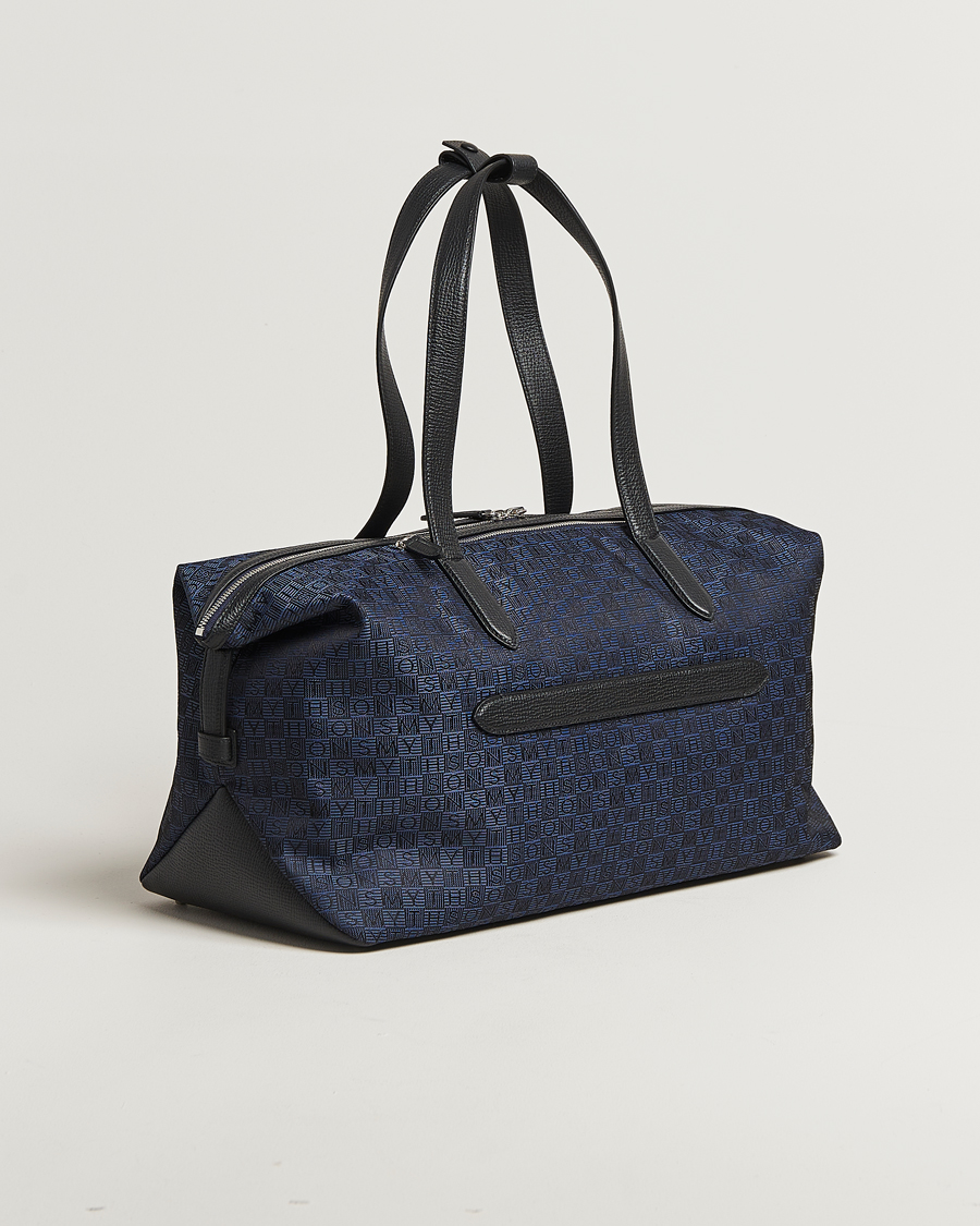 Uomini | Borse | Smythson | Canvas Stamp Small Travel Bag Navy