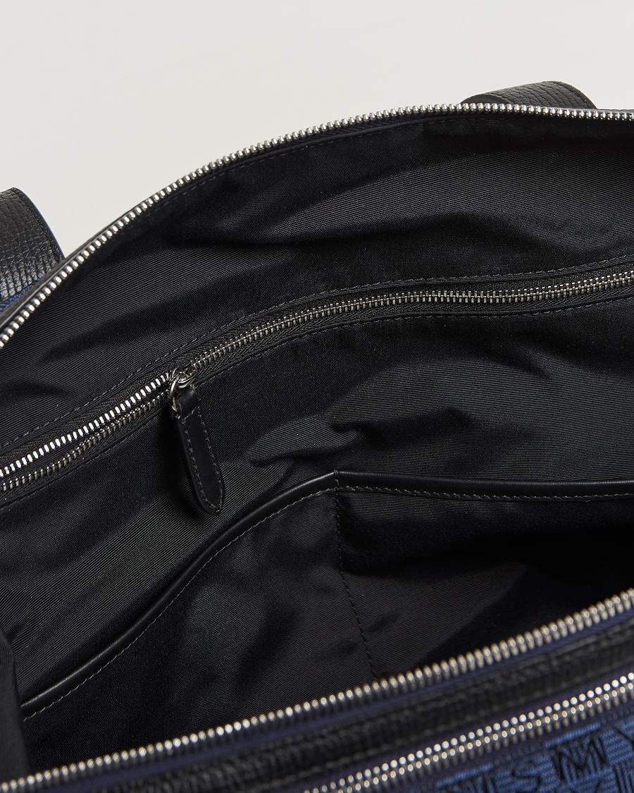 Uomini | Borse | Smythson | Canvas Stamp Small Travel Bag Navy