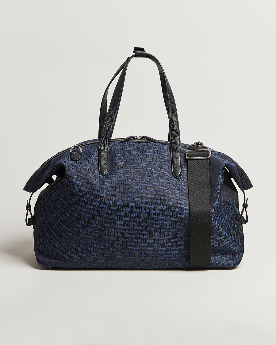 Uomini | Borse | Smythson | Canvas Stamp Travel Bag Navy