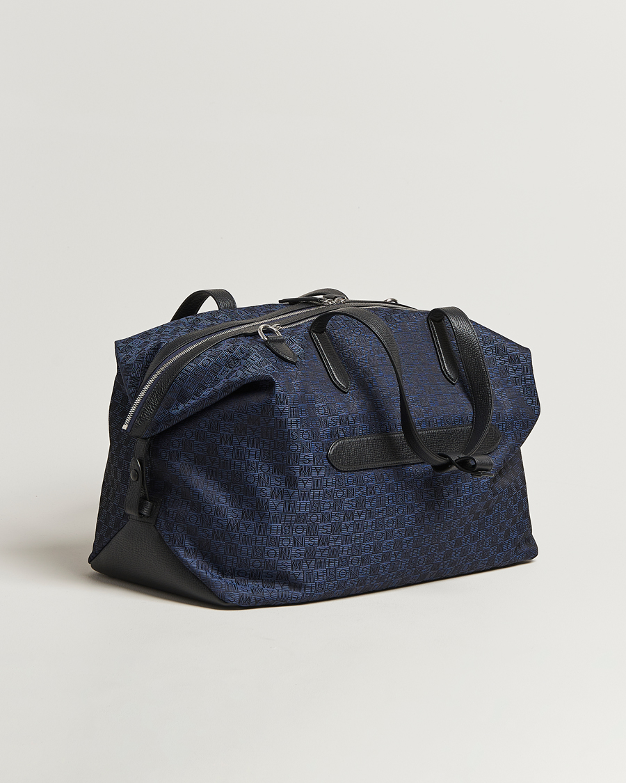 Uomini | Borse | Smythson | Canvas Stamp Travel Bag Navy