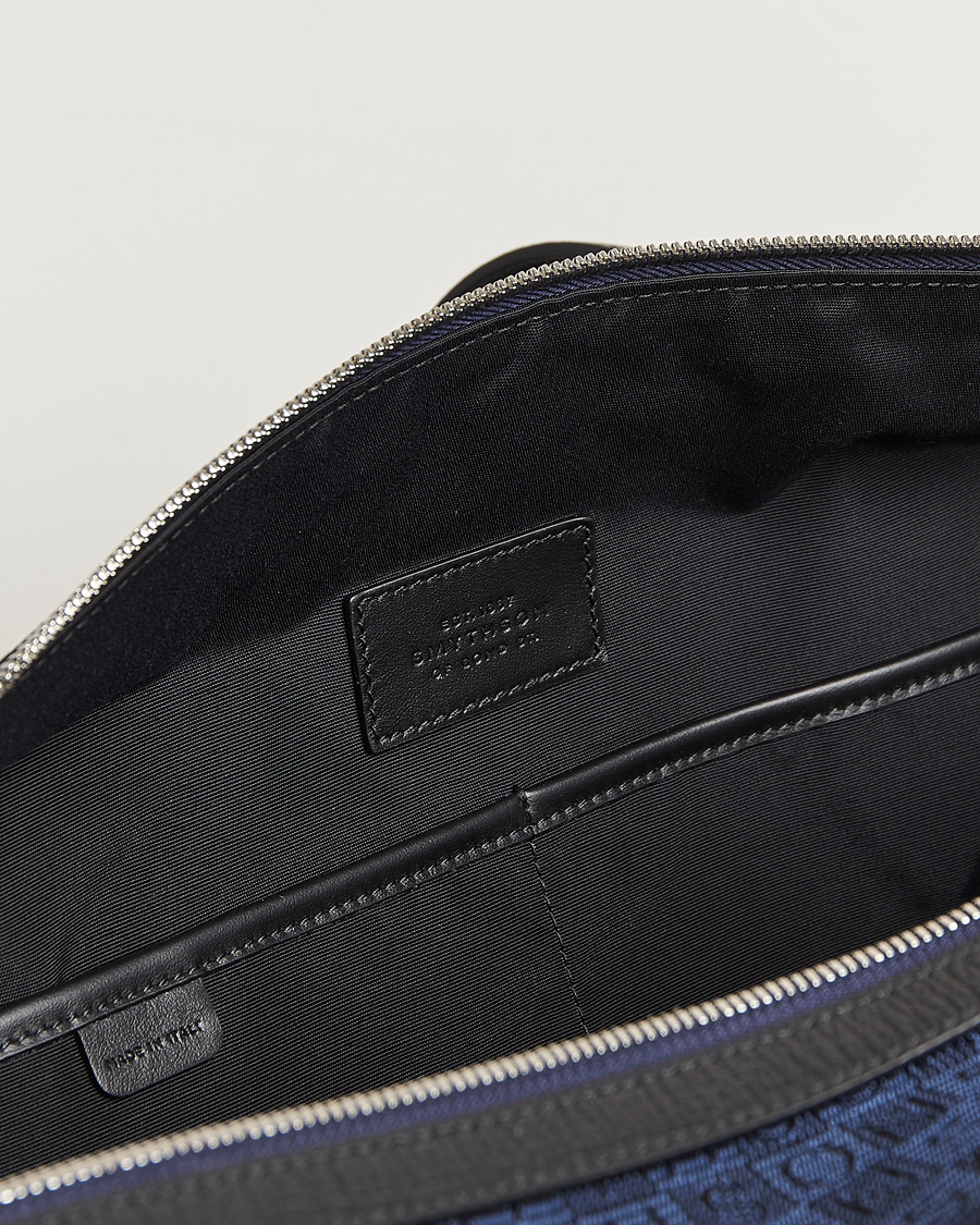 Uomini | Borse | Smythson | Canvas Stamp Travel Bag Navy