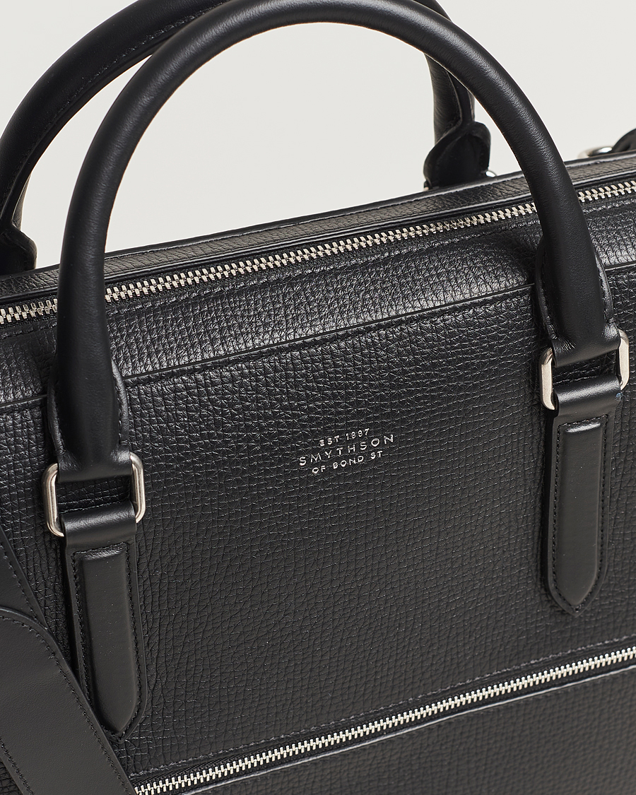 Uomini | Borse | Smythson | Ludlow Slim Briefcase With Zip Front Black