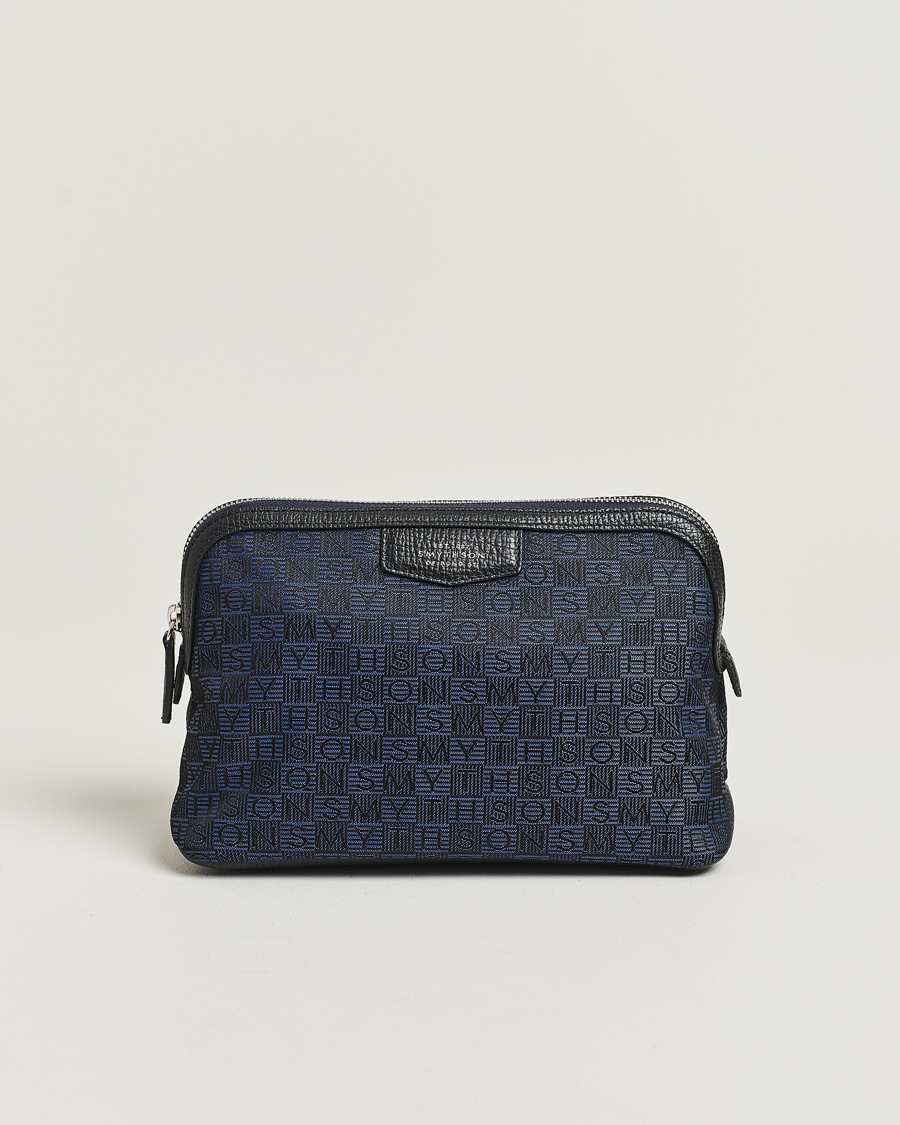 Uomini | Borse | Smythson | Canvas Stamp Travel Pouch Navy