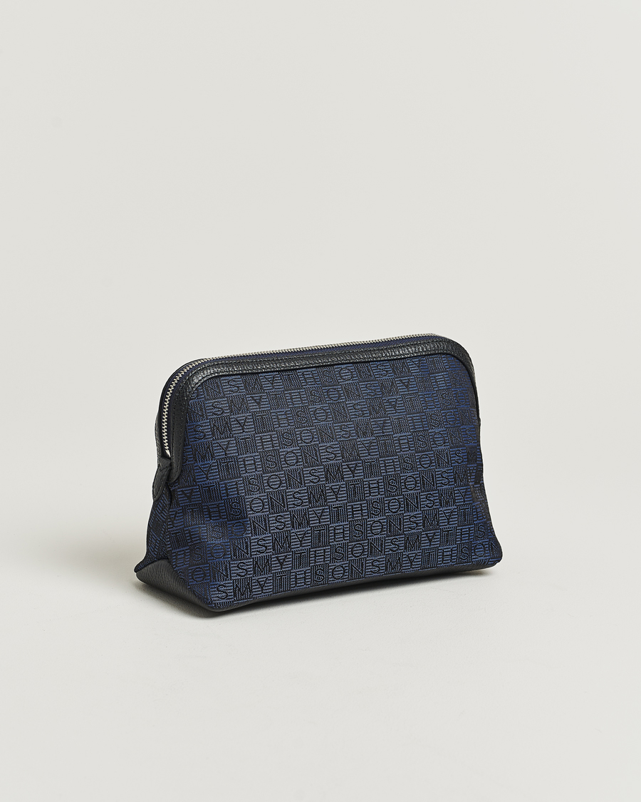 Uomini | Smythson Canvas Stamp Travel Pouch Navy | Smythson | Canvas Stamp Travel Pouch Navy