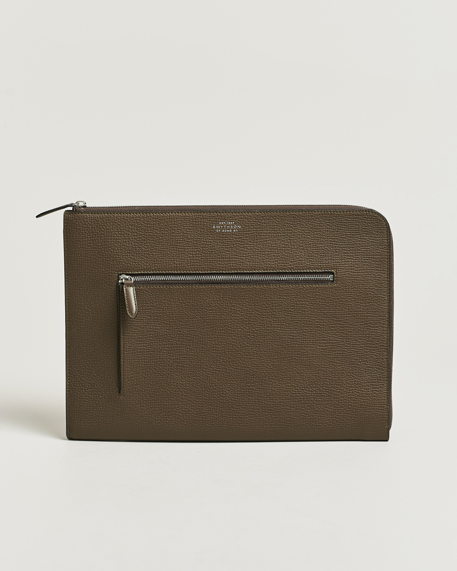 Uomini | Borse | Smythson | Ludlow Small Laptop Case With Dark Olive