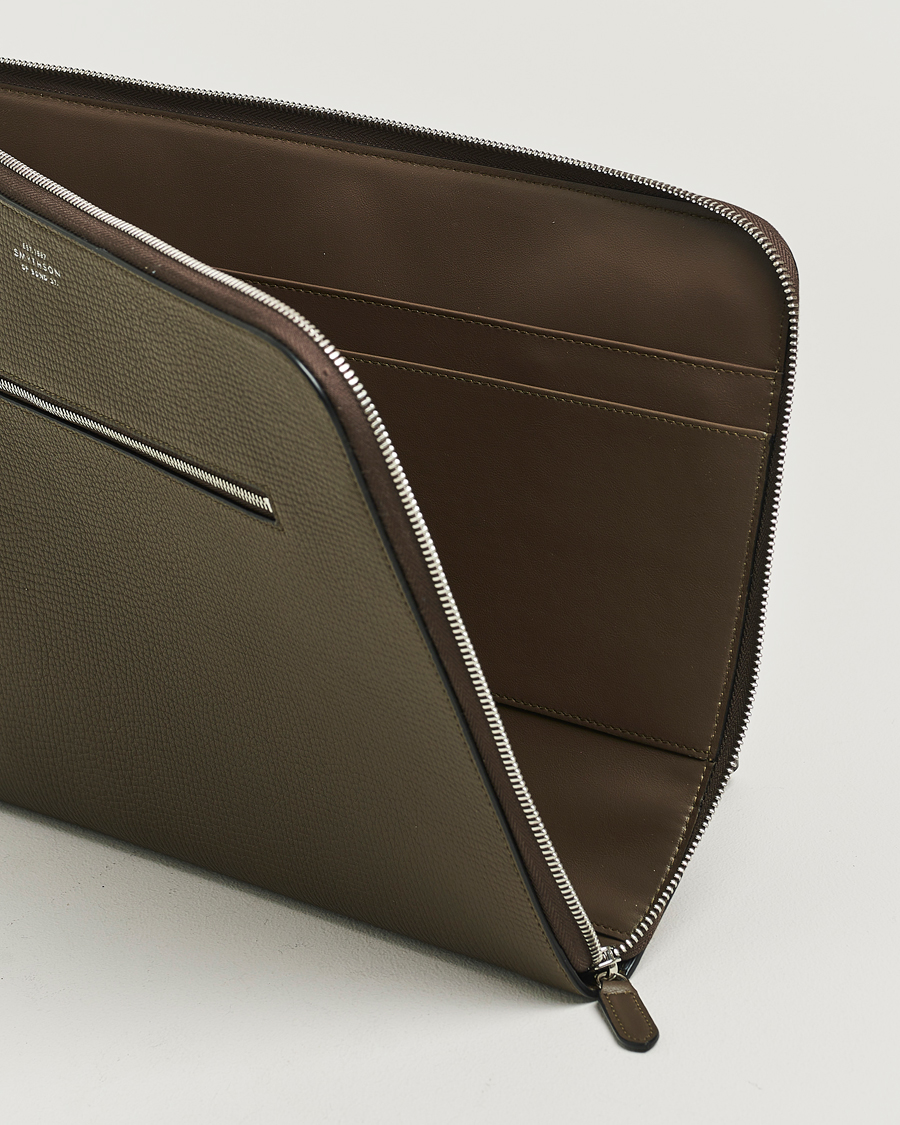 Uomini | Borse | Smythson | Ludlow Small Laptop Case With Dark Olive