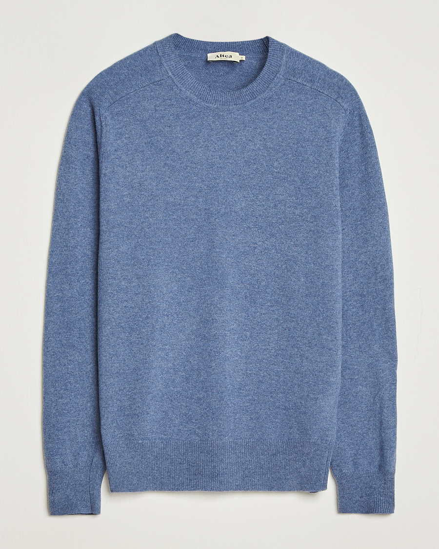 Uomini | Maglieria | Altea | Wool/Cashmere Crew Neck Pullover Blue
