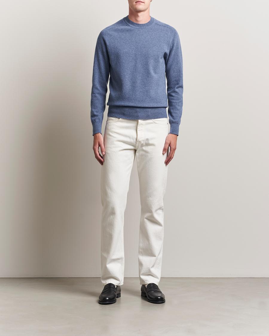 Uomini | Maglieria | Altea | Wool/Cashmere Crew Neck Pullover Blue