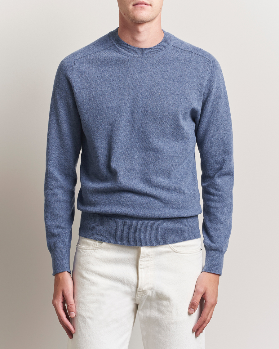 Uomini | Maglieria | Altea | Wool/Cashmere Crew Neck Pullover Blue