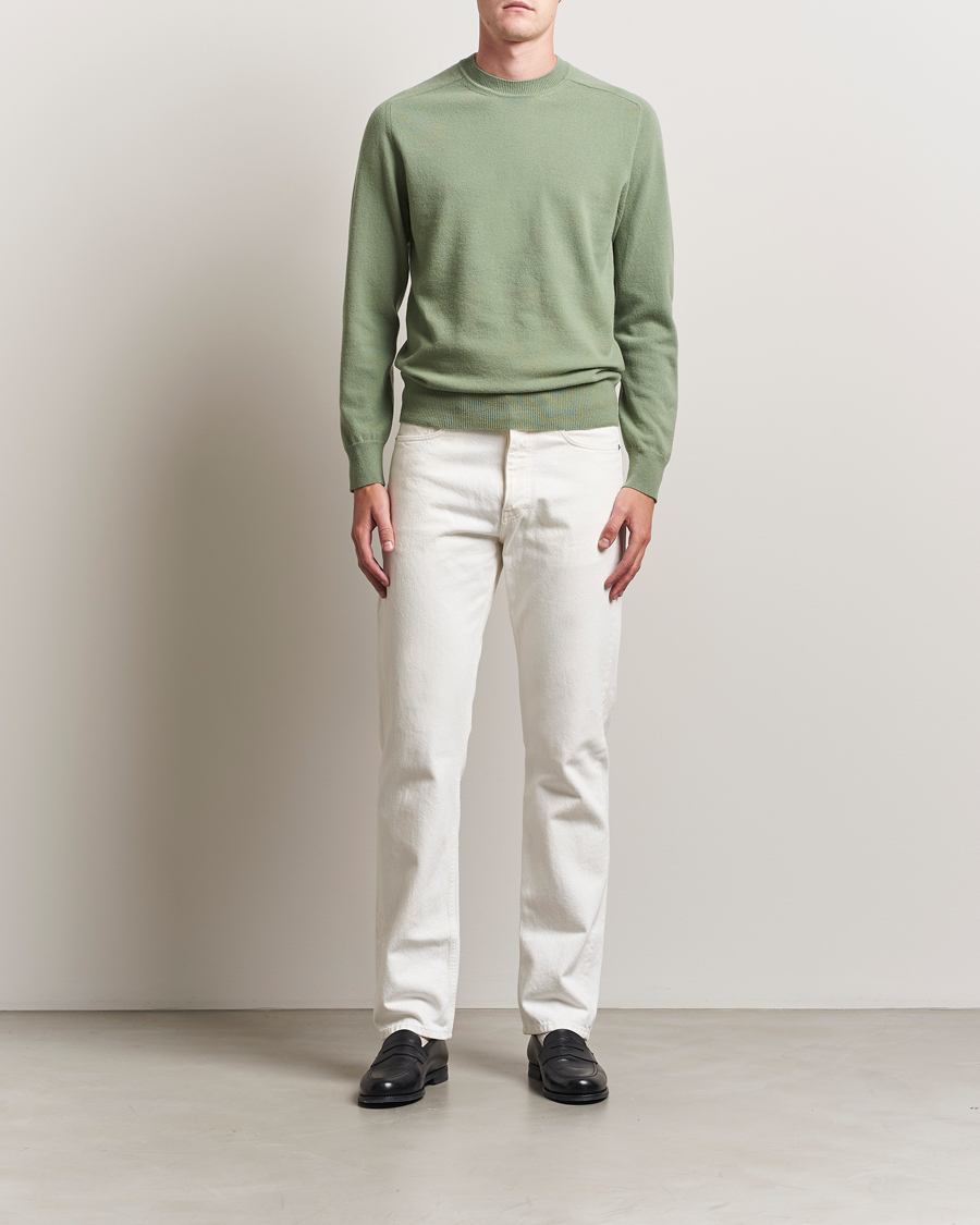 Uomini | Maglieria | Altea | Wool/Cashmere Crew Neck Pullover Green